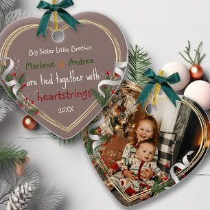 Big Sister Little Brother Liebe Zitat Custom Foto Ornament