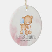 Big Sister Little Brother Niedlich Bears Wasserfar Keramik Ornament (Rechts)