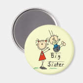 Big Sister Little Brother T - Shirt und Geschenke Magnet (Vorderseite/Rückseite)