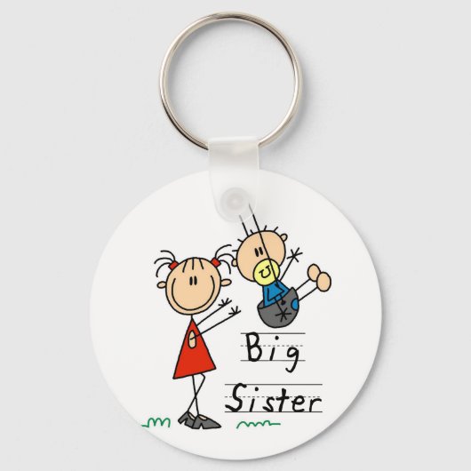 Big Sister Little Brother T - Shirt und Geschenke Schlüsselanhänger (Vorderseite)