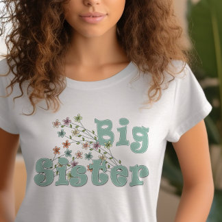 Big Sister Little Dainty Pastel Blume T-Shirt