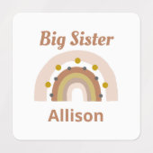Big Sister Little Sister Boho Rainbow Personalisie Etiketten (Design 1)