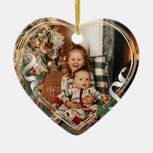 Big Sister Little Sister Foto Gold Rahmen Custom Keramik Ornament (Vorne)