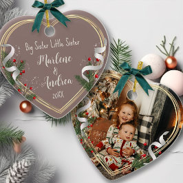 Big Sister Little Sister Sibling Liebe Foto Keramik Ornament