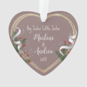 Big Sister Little Sister Sibling Liebe Foto Ornament (Rückseite)