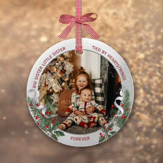 Big Sister Little Sister Warm Quote Foto Silver Keramik Ornament