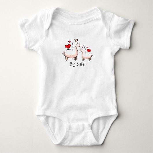 Big Sister Llama Baby Strampler (Vorderseite)
