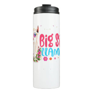 Big Sister Llama Funny Mother's Day Shirt Women Bi Thermosbecher