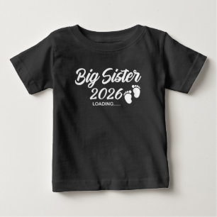Big Sister Loading 2026 Baby Announcement Sibling T-shirt