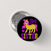 Big Sister Magical Unicorn Button (Vorne & Hinten)