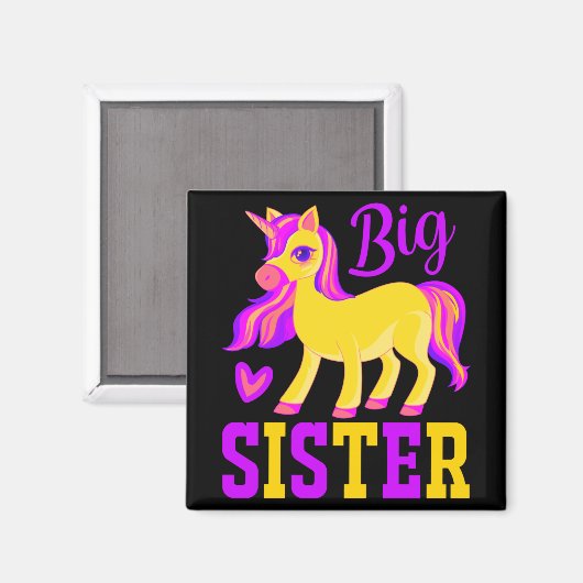 Big Sister Magical Unicorn Magnet (Vorderseite/Rückseite)