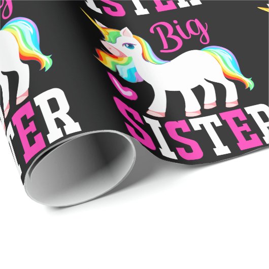 Big Sister Magical Unicorn mit Rainbow Mane & Schw Geschenkpapier (Rolleneckpunkt)
