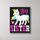 Big Sister Magical Unicorn mit Rainbow Mane & Schw Leinwanddruck (Vorderseite)