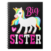 Big Sister Magical Unicorn mit Rainbow Mane & Schw Notizblock (Vorderseite)