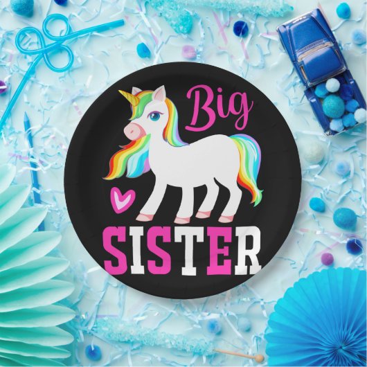 Big Sister Magical Unicorn mit Rainbow Mane & Schw Pappteller (Party)