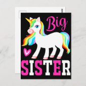 Big Sister Magical Unicorn mit Rainbow Mane & Schw Postkarte (Vorne/Hinten)