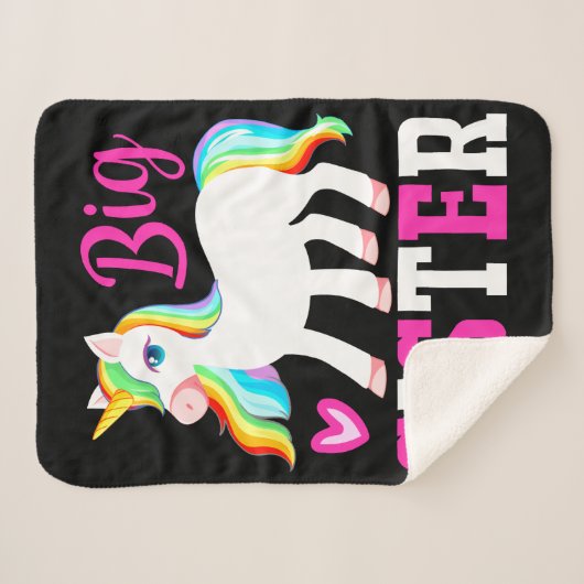 Big Sister Magical Unicorn mit Rainbow Mane & Schw Sherpadecke (Vorderseite (Horizontal))