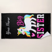 Big Sister Magical Unicorn mit Rainbow Mane & Schw Strandtuch (Vorderseite)