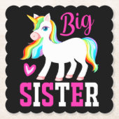 Big Sister Magical Unicorn mit Rainbow Mane & Schw Untersetzer (Vorderseite)