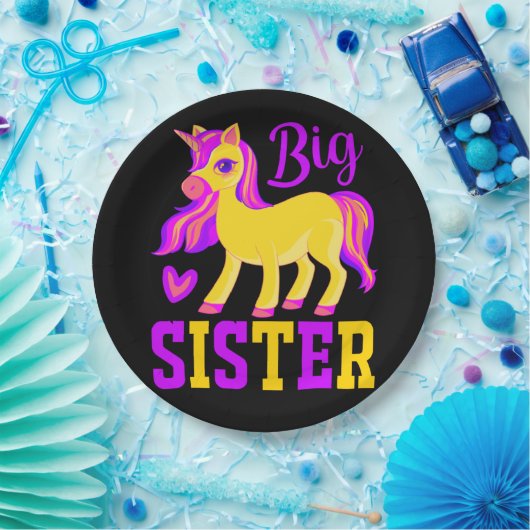 Big Sister Magical Unicorn Pappteller (Party)