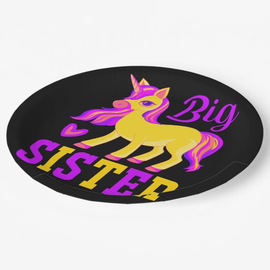 Big Sister Magical Unicorn Pappteller (Schrägansicht)