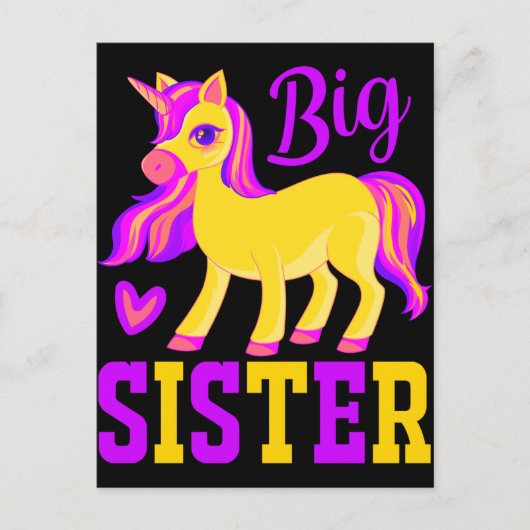 Big Sister Magical Unicorn Postkarte (Vorderseite)