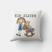 Big Sister mit Baby Brother Geschenken Kissen (Rückseite)