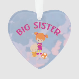 Big Sister mit Baby Brother Herz Weihnachtsbaum Ornament