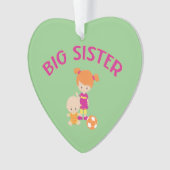 Big Sister mit Baby Brother Herz Weihnachtsbaum Ornament (Vorderseite)
