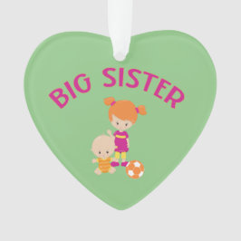 Big Sister mit Baby Brother Herz Weihnachtsbaum Ornament