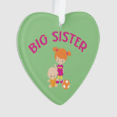 Big Sister mit Baby Brother Herz Weihnachtsbaum Ornament (Vorderseite)
