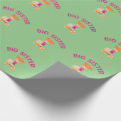 Big Sister mit Baby Brother Pattern Geschenk Geschenkpapier (Ecke)
