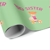 Big Sister mit Baby Brother Pattern Geschenk Geschenkpapier (Rolleneckpunkt)