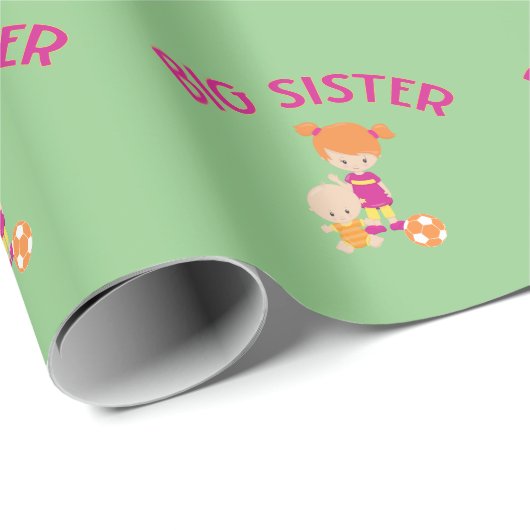 Big Sister mit Baby Brother Pattern Geschenk Geschenkpapier (Rolleneckpunkt)
