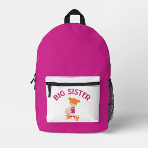 Big Sister mit Baby Brother Personalisiert Bedruckter Rucksack