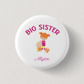 Big Sister mit Baby Brother Personalisiert Button (Vorderseite)