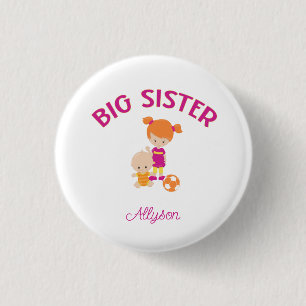 Big Sister mit Baby Brother Personalisiert Button