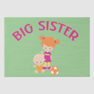 Big Sister mit Baby Brother Soccer Ball Geschenk Seidenpapier