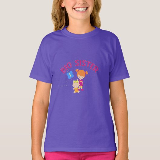 Big Sister mit Baby Schwester Stolz Geschwister T T-Shirt (Vorderseite)