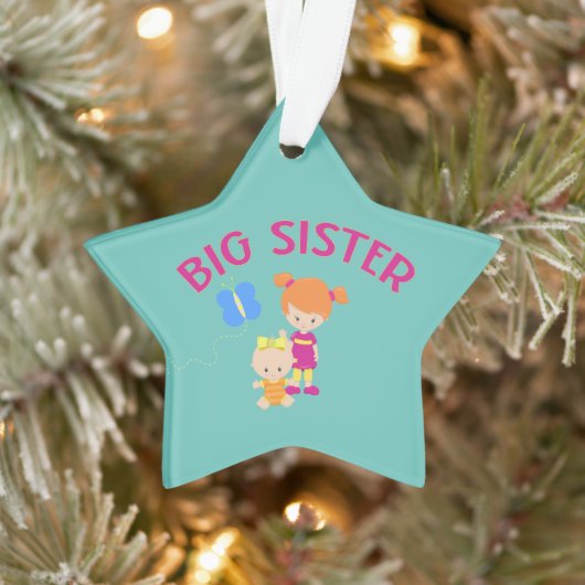 Big Sister mit Baby Sister Personalisiert Star Ornament (Baum)