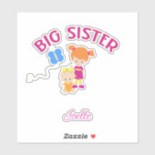 Big Sister mit Personalisierter Babymarke Aufkleber (Blatt)