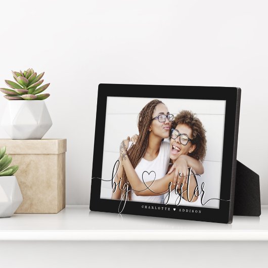 Big Sister Modern Minimal Black Matboard Foto Fotoplatte