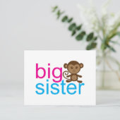 Big Sister Monkey Postkarte (Stehend Vorderseite)