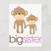 Big Sister Monkey Pregnancy Ankündigung T - Shirt (Vorderseite)