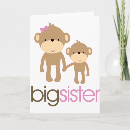 Big Sister Monkey Pregnancy Ankündigung T - Shirt (Vorderseite)