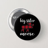 Big Sister Moose Matching Familienweihnachtskleidu Button (Vorne & Hinten)