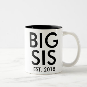 Big sister Mug   New baby Pregnancy Personalised Zweifarbige Tasse