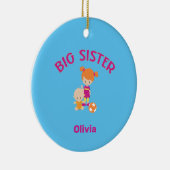 Big Sister Name mit Baby Brother Year Custom Keramik Ornament (Rechts)