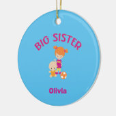 Big Sister Name mit Baby Brother Year Custom Keramik Ornament (Links)