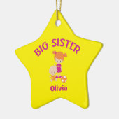 Big Sister Name mit Baby Brother Year Star Custom Keramik Ornament (Links)